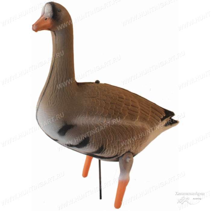 Чучело ГУСЬ коричневый смотрящий мягкий на ноге